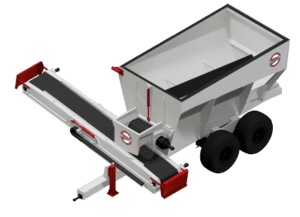 A 3 d image of the trailer with a ramp attached.