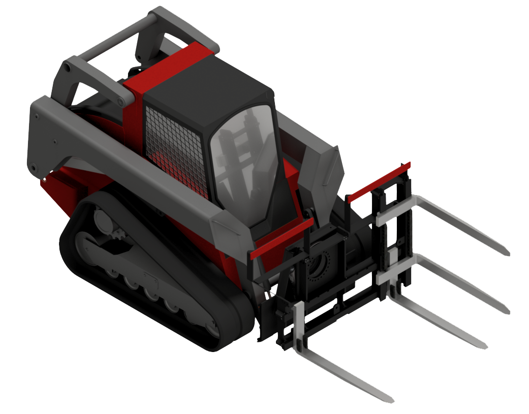 Module Rotator attached to skid steer